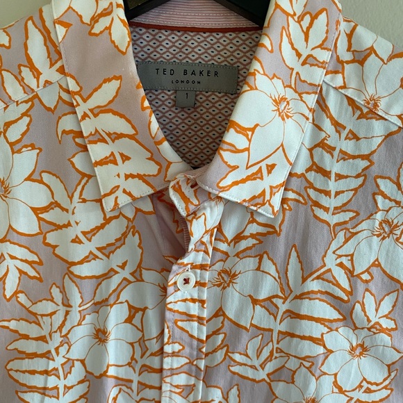 Ted Baker London Floral Hawaiian Print Shirt Size 1 (XS) - Picture 3 of 8